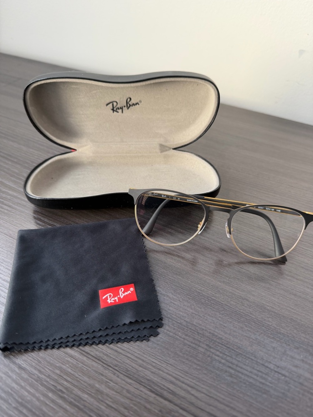 Ray-Ban RB 6375 2890 Mens Black Gold Phantos Eyeglasses Frames 53-18-145